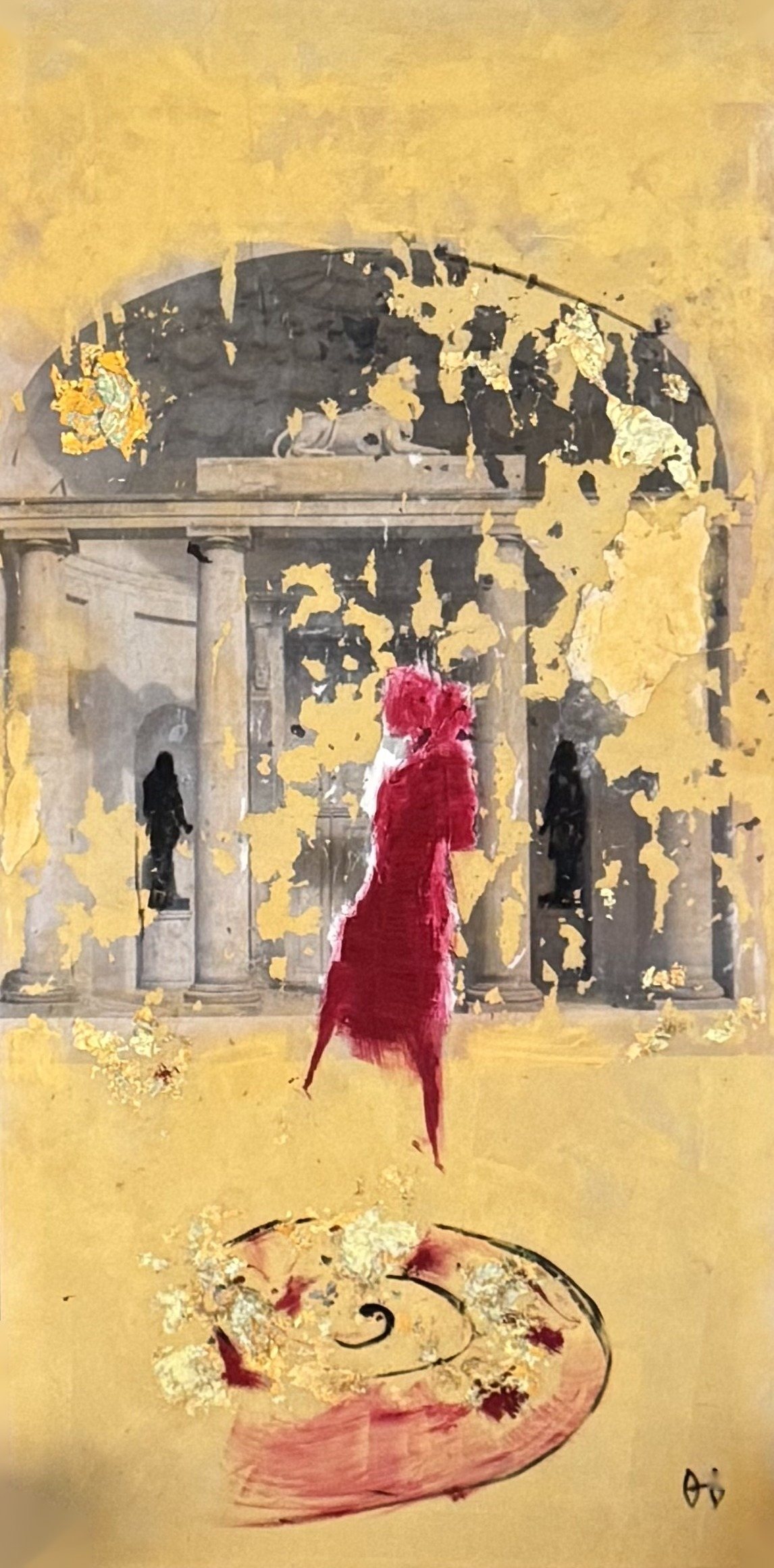 Entering the Temple — transfer art on acrylic glass by Susanne Rikus, 2012