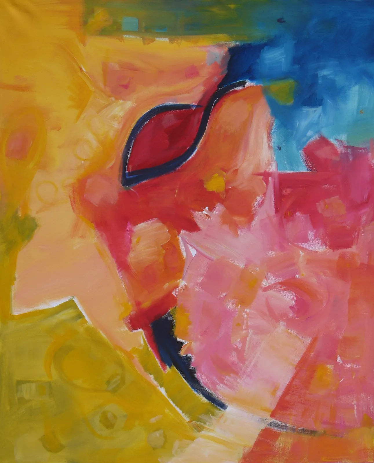 Abstract Healing Harmony – Acrylic on canvas, 120 × 80 × 2 cm – Susanne Rikus