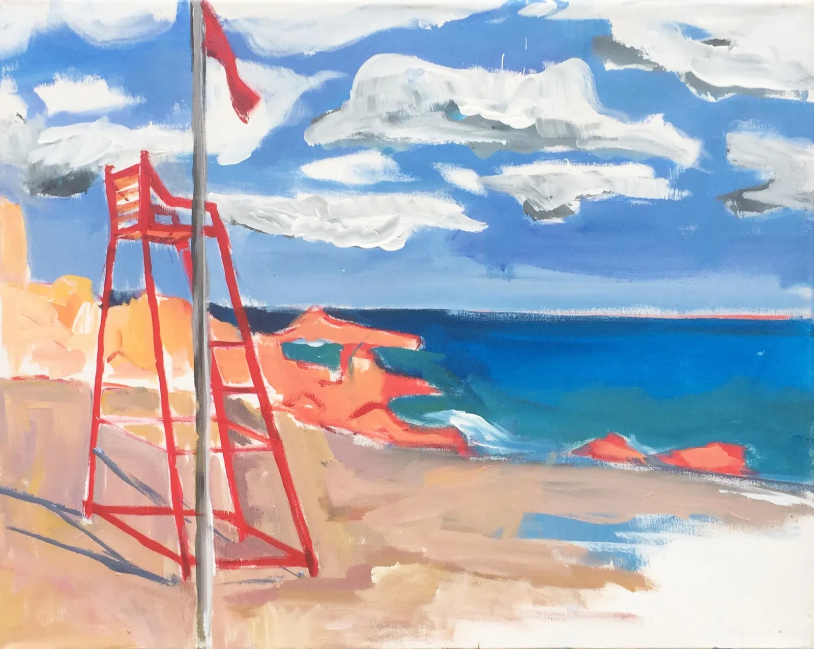 Beach in sardinia 3 – Acrylic on canvas, 50 × 70 × 2 cm – Susanne Rikus