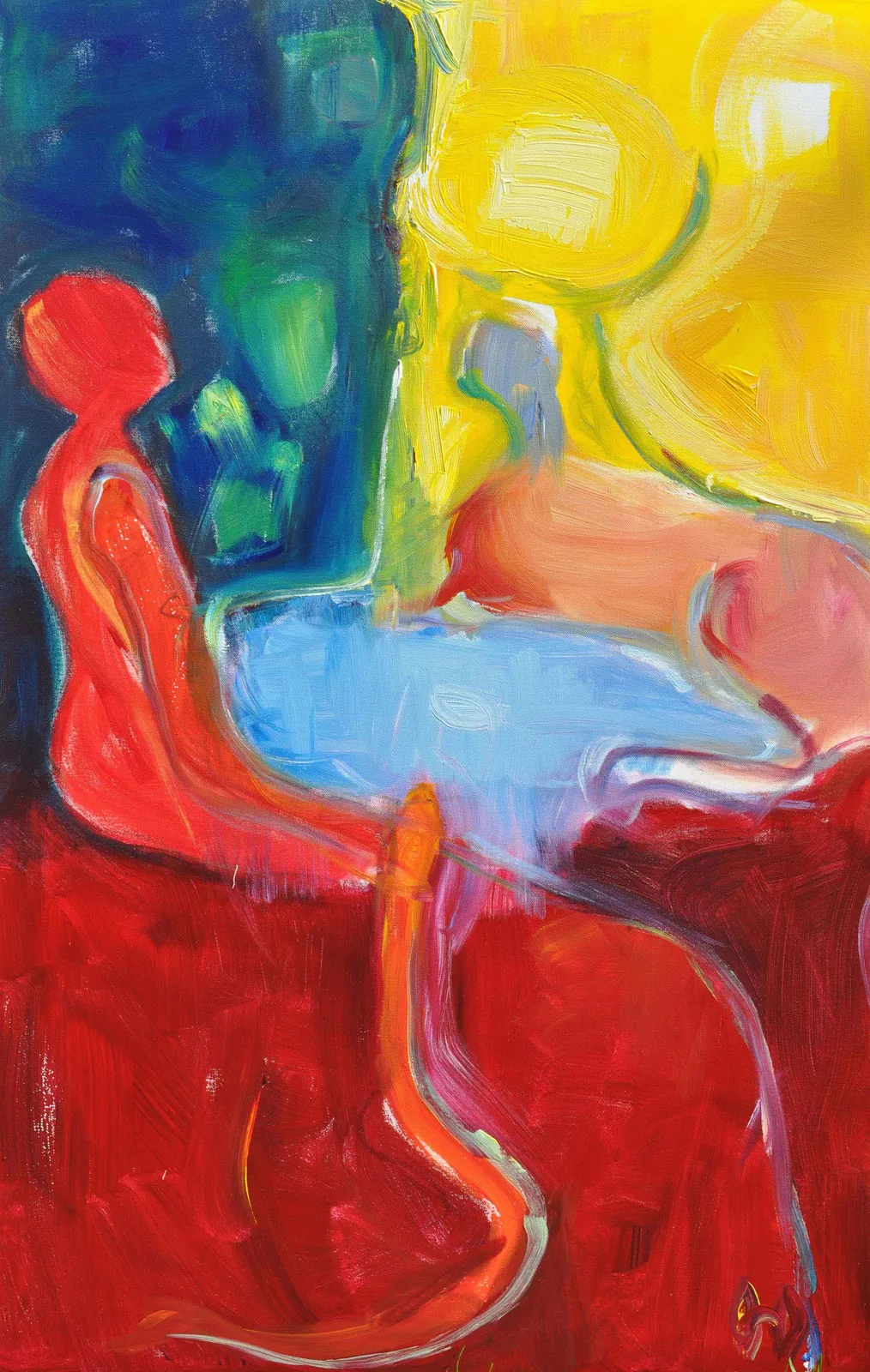 Europa und Delphi – Acrylic on canvas, 120 × 80 × 2 cm – Susanne Rikus