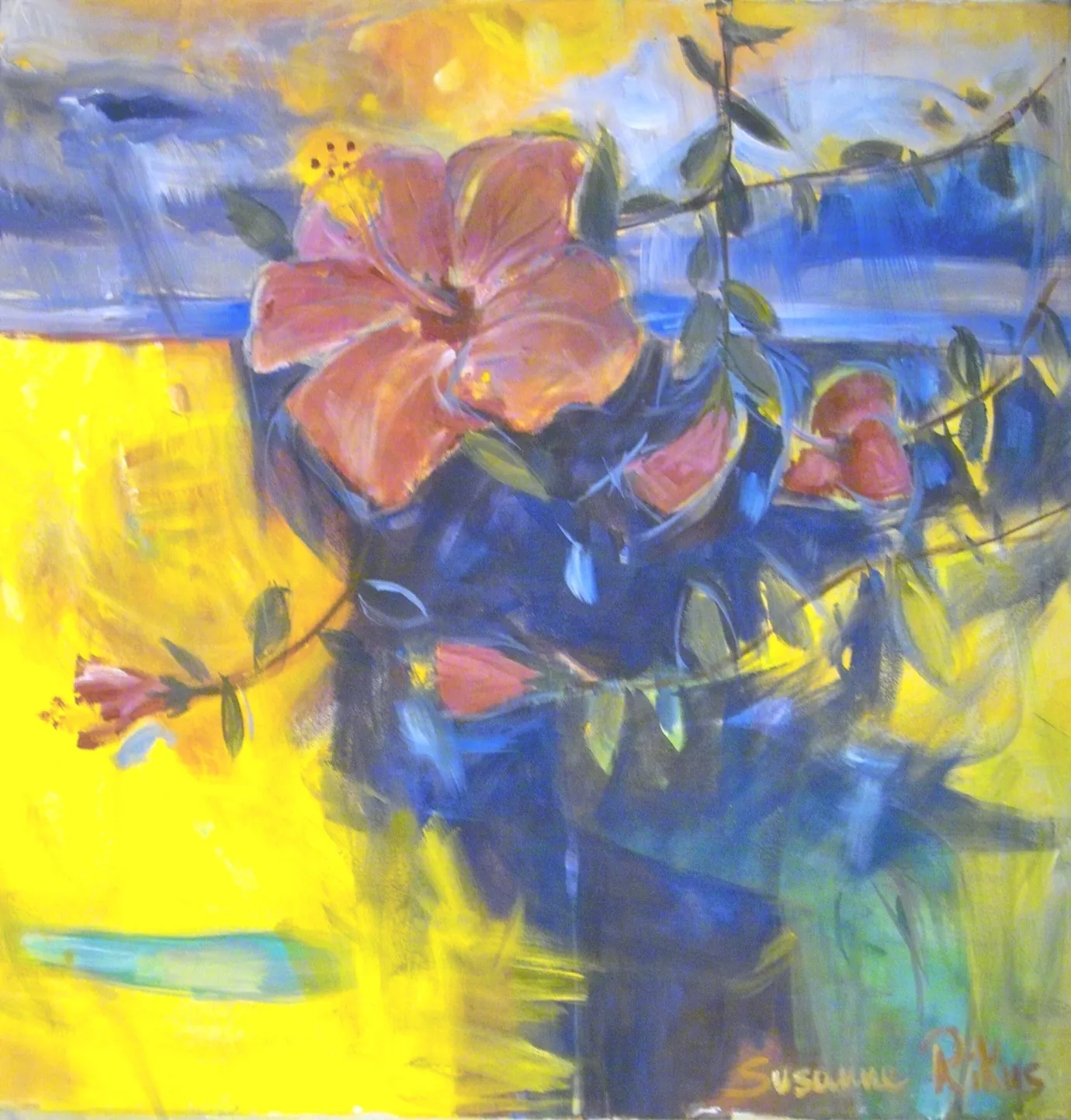 Göttliches Sein – Acrylic on anvas, 80 × 80 × 2 cm – Susanne Rikus