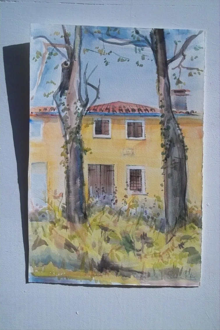 La bella casa-Italy 8 – Watercolor on paper, 40 × 50 cm – Susanne Rikus