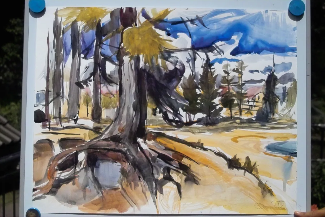Lago di Braies-Tirol 1 – Watercolor on paper, 40 × 50 cm – Susanne Rikus