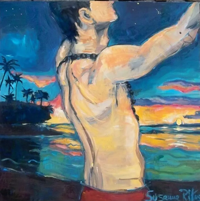 Orpheus – Acrylic on canvas, 100 × 100 × 2 cm – Susanne Rikus