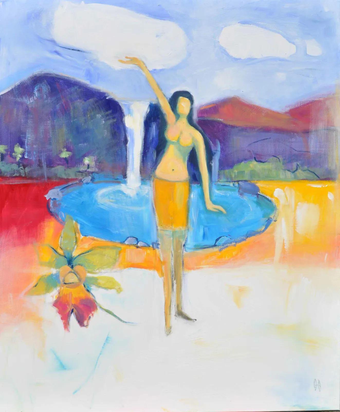 Vision-Touching heaven and earth – Acrylic on canvas, 120 × 80 × 2 cm – Susanne Rikus