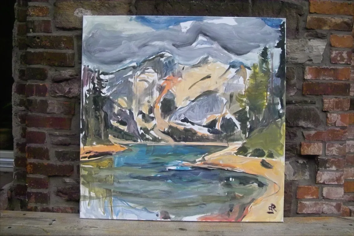 Wildsee, Tirol – Acrylic on canvas, 100 × 100 × 2 cm – Susanne Rikus