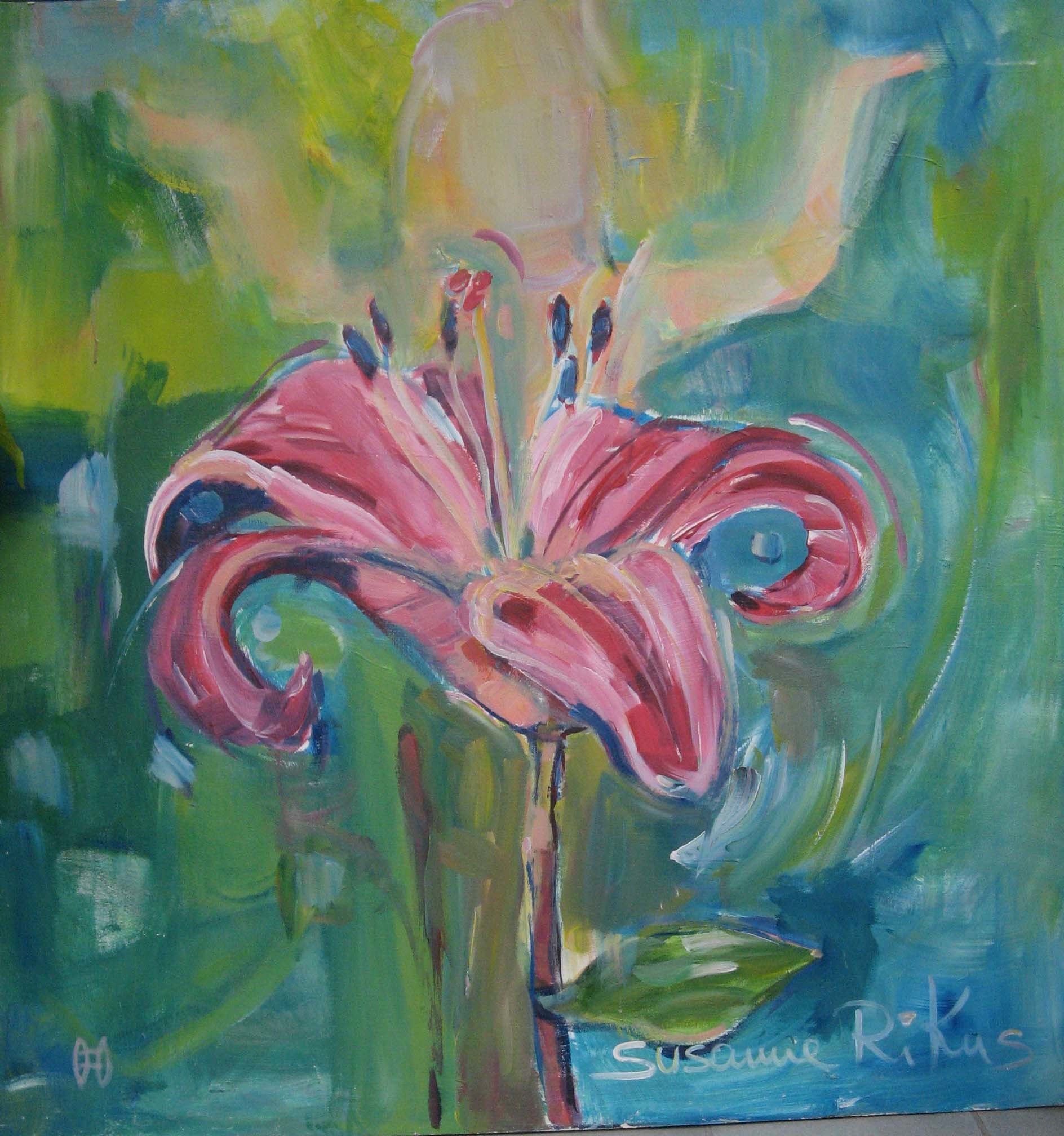 Deva – Acrylic on board, 100 × 100 cm – Susanne Rikus