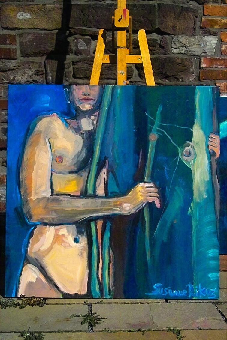 Mango Tango – Acrylic on canvas, 100 × 100 × 2 cm – Susanne Rikus