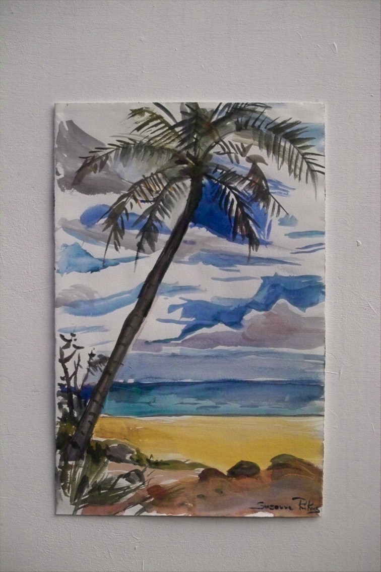 Kapaà-Hawaii Beach – Watercolor on paper, 50 × 40 cm – Susanne Rikus