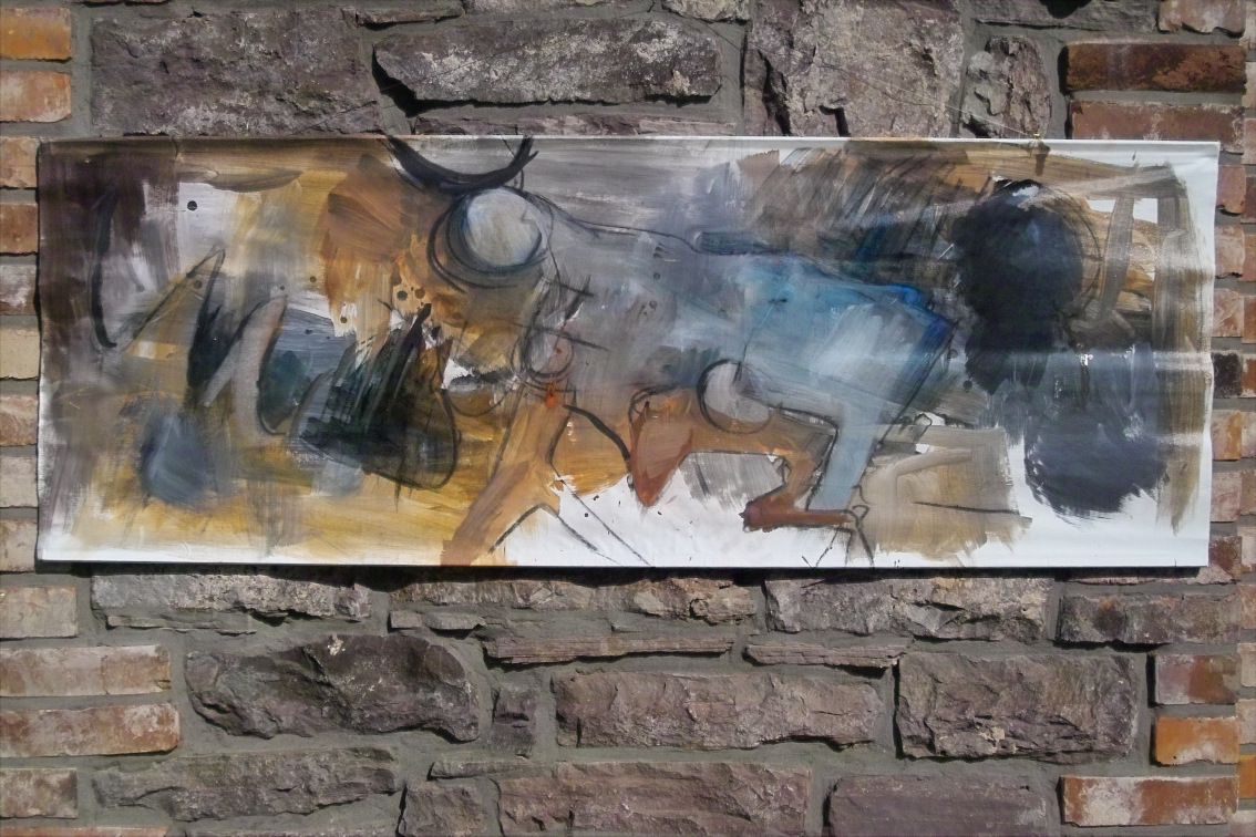 Creation Song of Mexico 3 – Earth pigments  on canvas, 50 × 100 cm – Susanne Rikus
