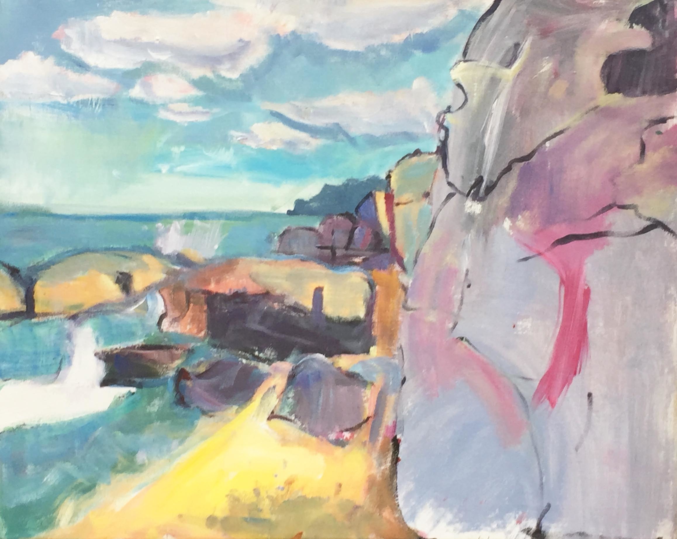 Beach in sardinia 7 – Acrylic on canvas, 50 × 70 × 2 cm – Susanne Rikus