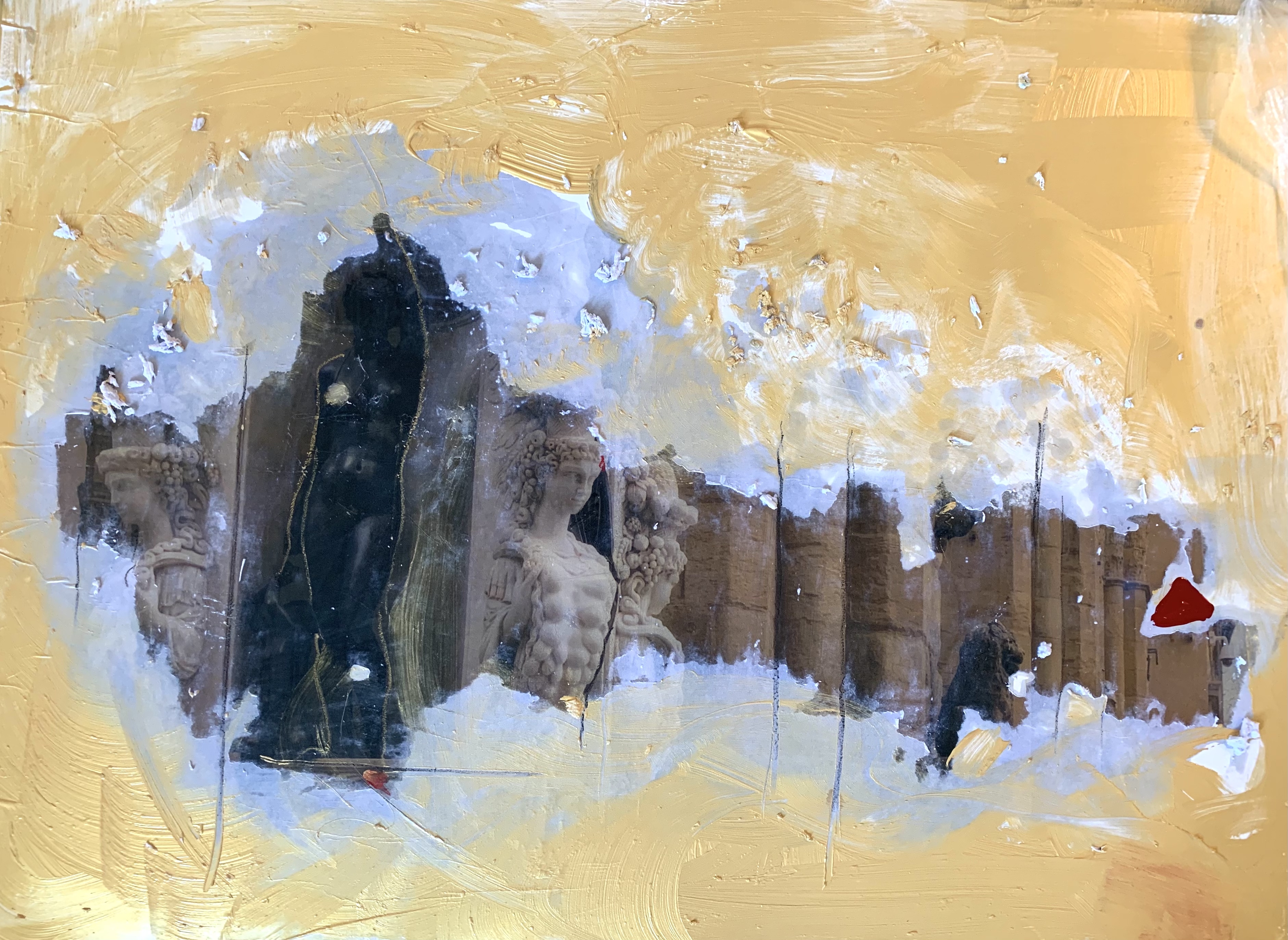 Womenarethearchitects – Transfer technique, mixed media on acrylic glass, 90 × 120 cm – Susanne Rikus