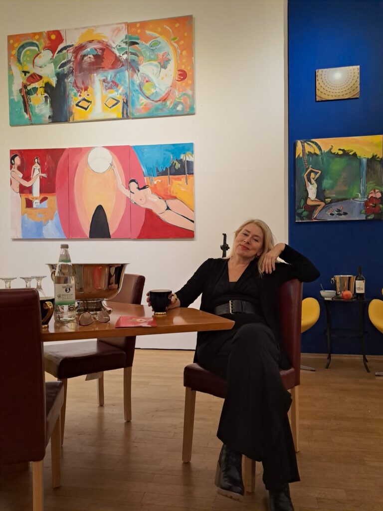 Susanne Rikus in her studio and Art Gallery in Berlin