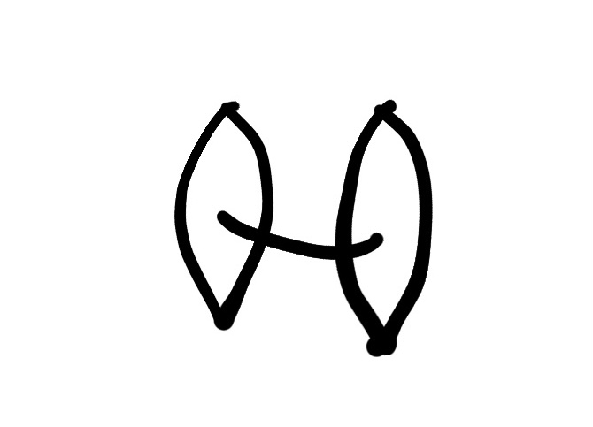 Abstraktes schwarzes Symbol von Susanne Rikus – künstlerisches Monogramm mit organischen Linien